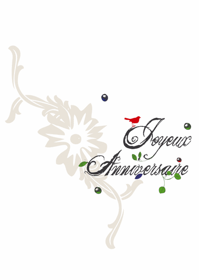 Joyeux anniversaire petit oiseau rouge